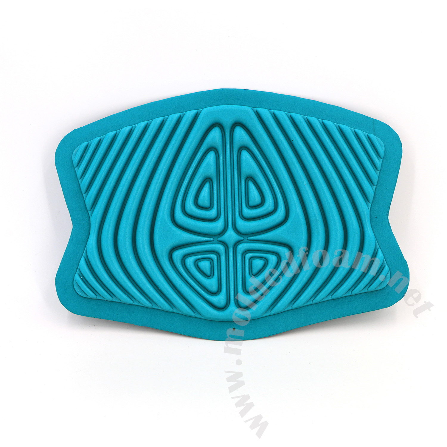 Hot compression molding high density foam parts for windsurf harness back support
