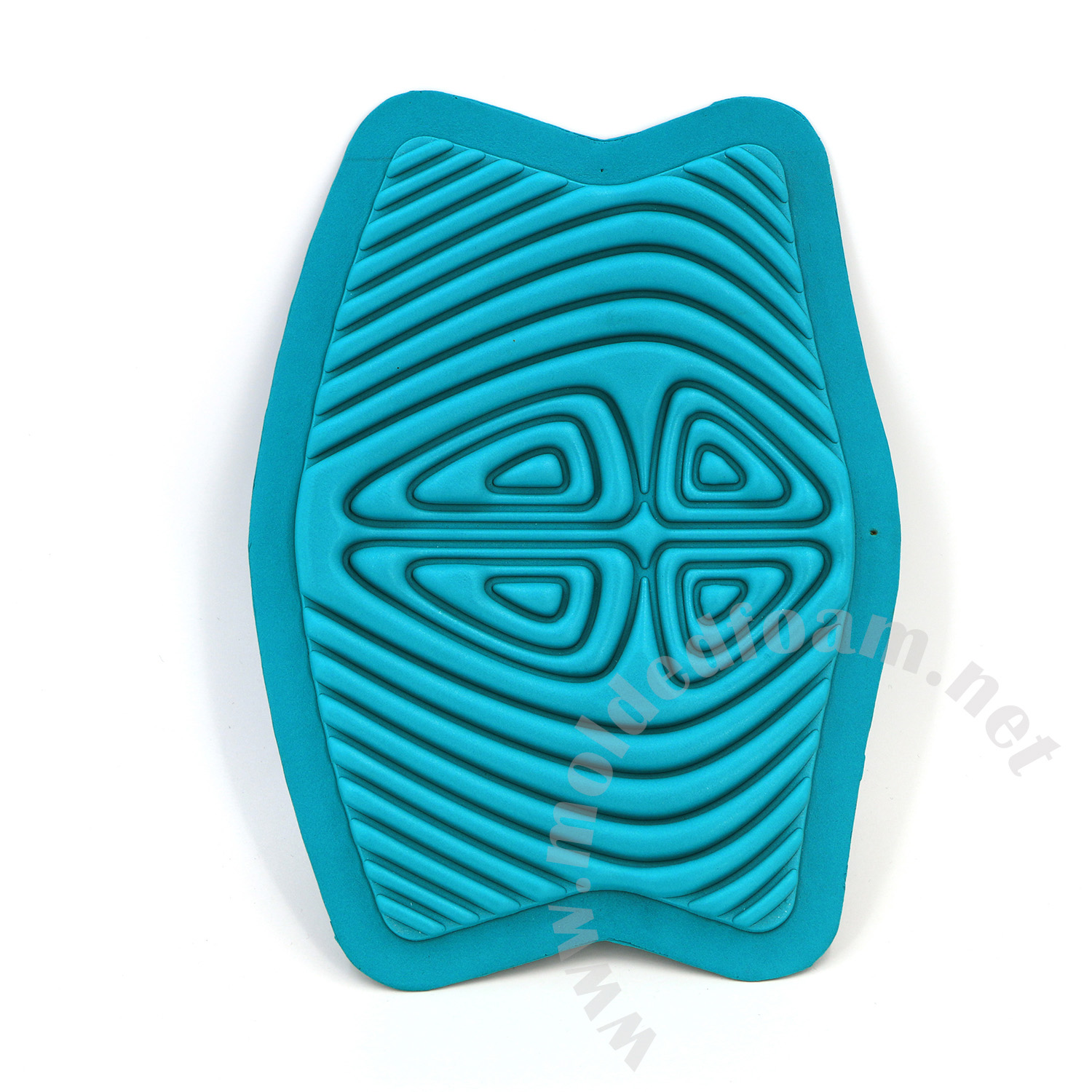 Hot compression molding high density foam parts for windsurf harness back support