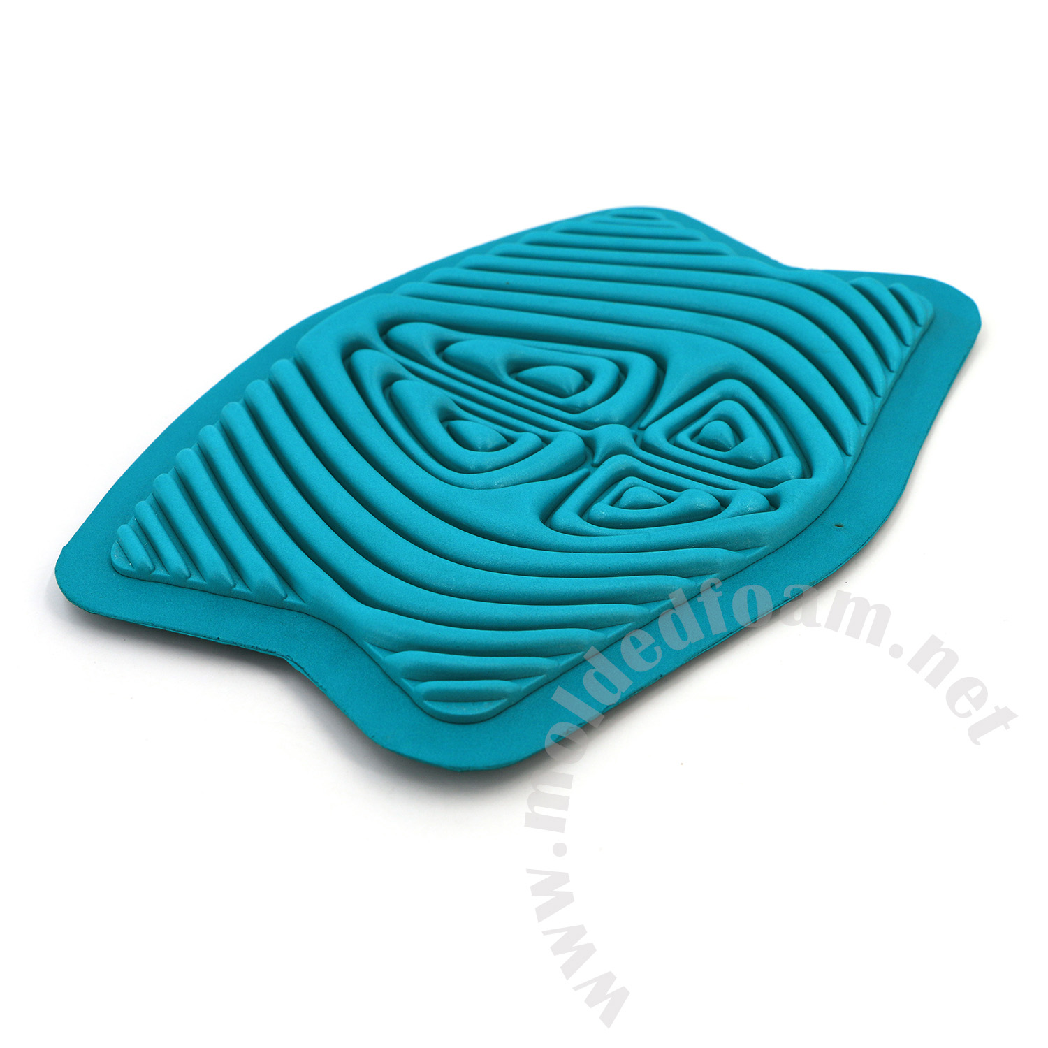 Hot compression molding high density foam parts for windsurf harness back support