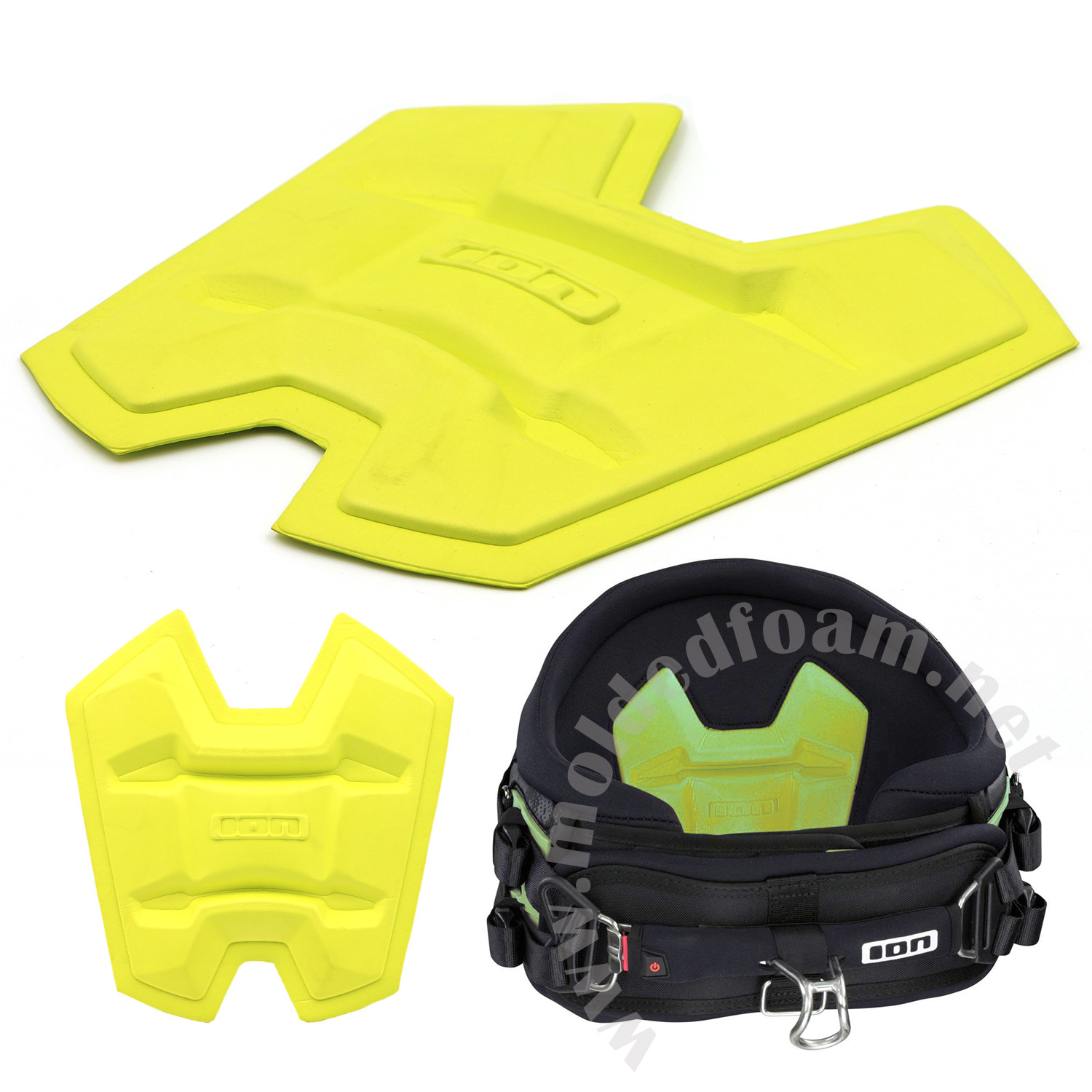 Hot compression molding high density foam parts for ion revoxx harness inner layer