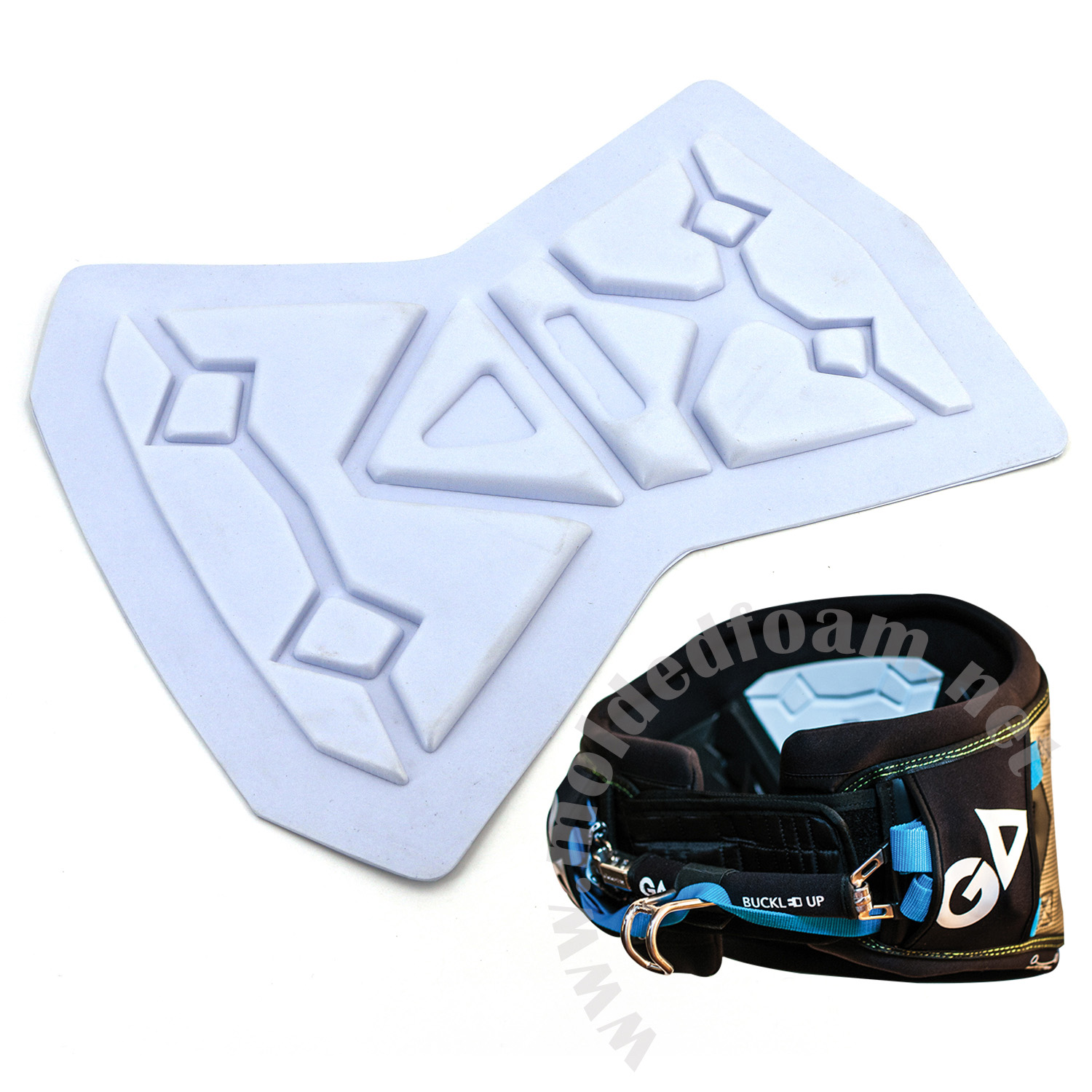 White soft Molded foam parts for Gaastra G5 PRO Harness back support
