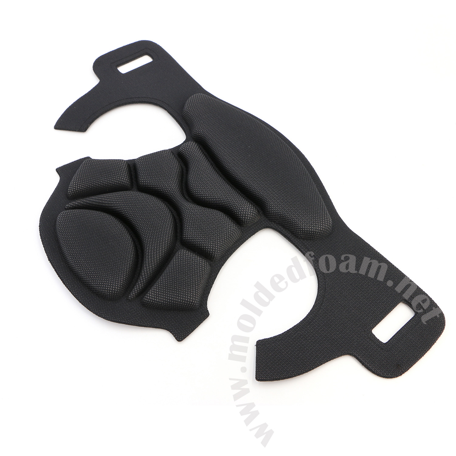 Molded EVA foam parts in high density with flexible mesh coated for back support
