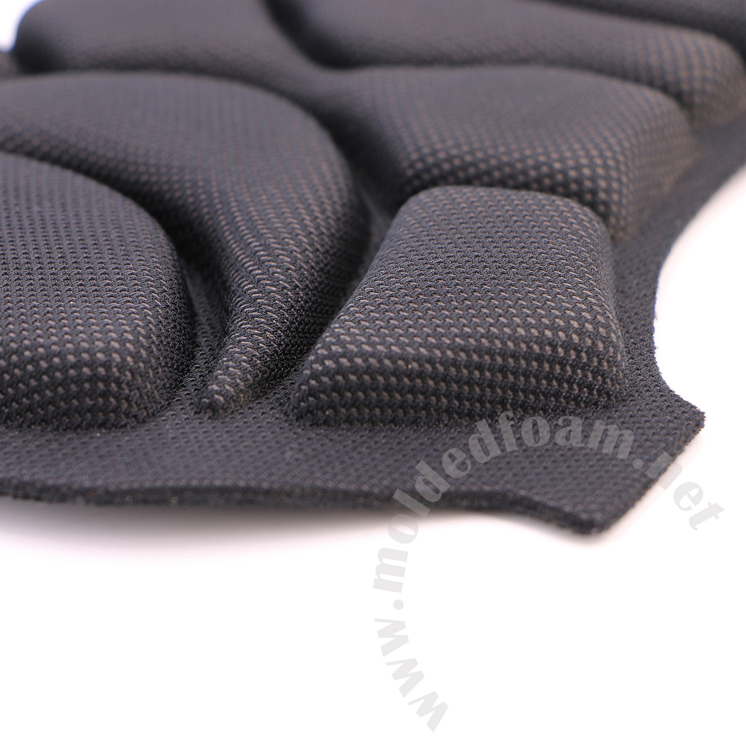 Molded EVA foam parts in high density with flexible mesh coated for back support