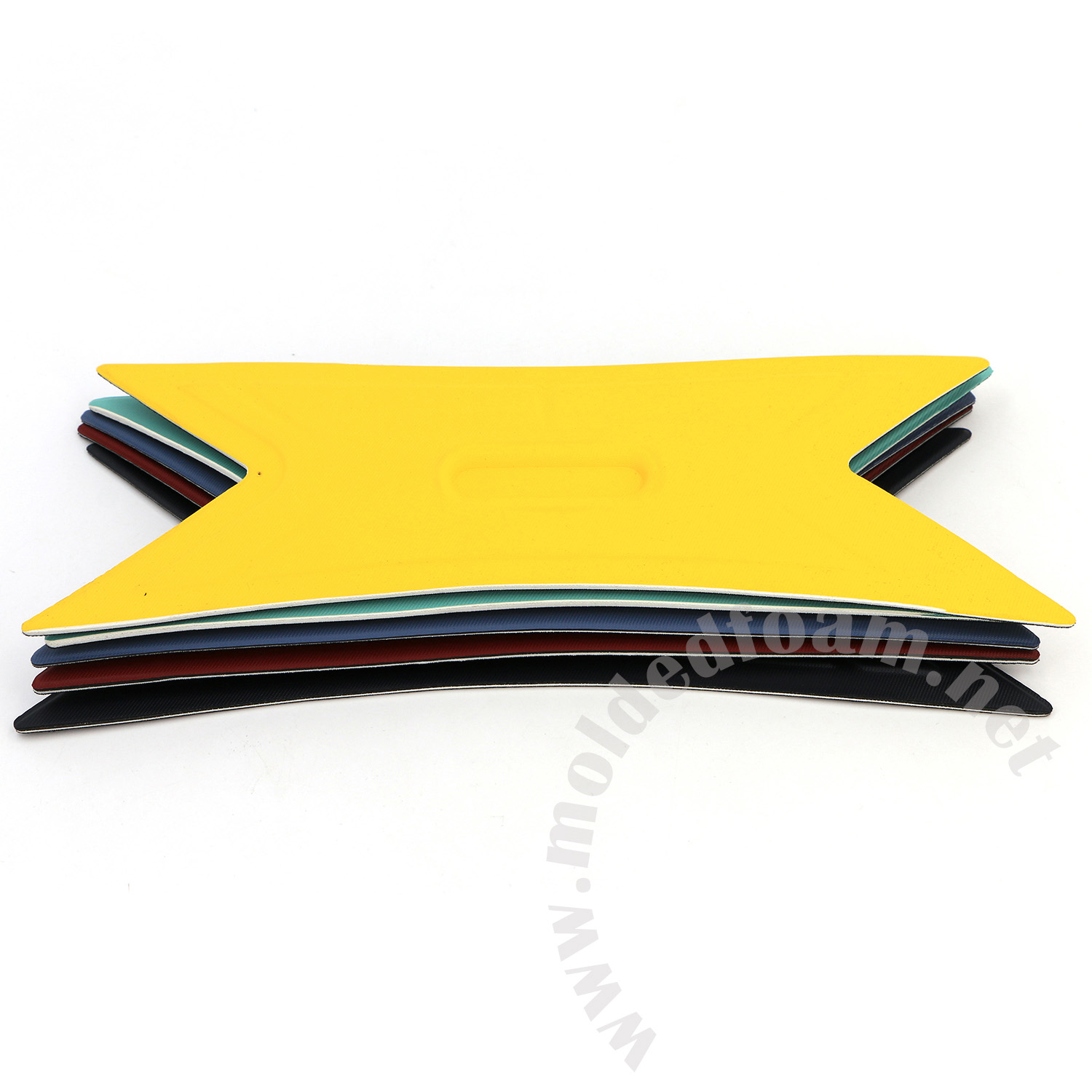 Molded low-profile EVA foam with embossed logo Groove for kitesurf harness spreader bar