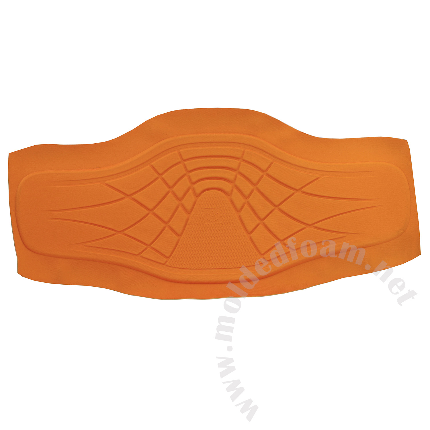 Compression molded white TPE foam for ION harness inner skin with orange lycra fabric