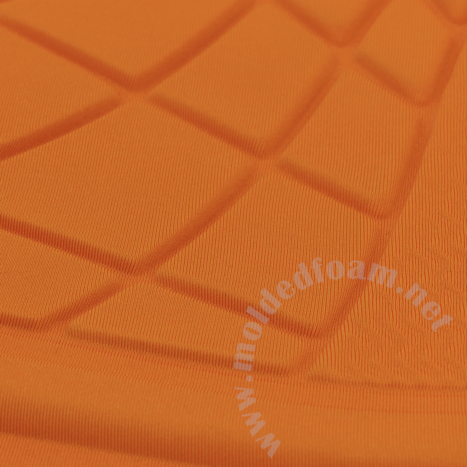 Compression molded white TPE foam for ION harness inner skin with orange lycra fabric