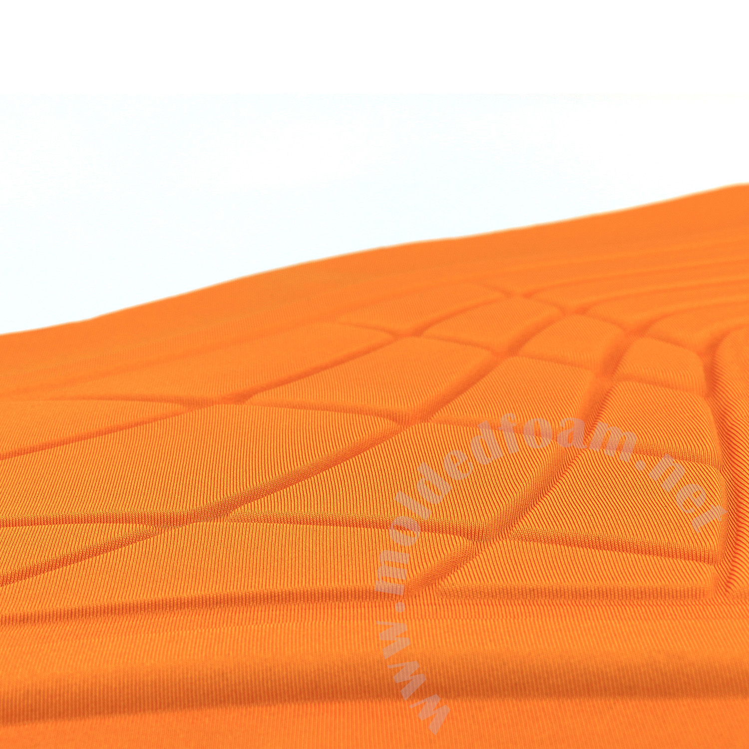 Compression molded white TPE foam for ION harness inner skin with orange lycra fabric