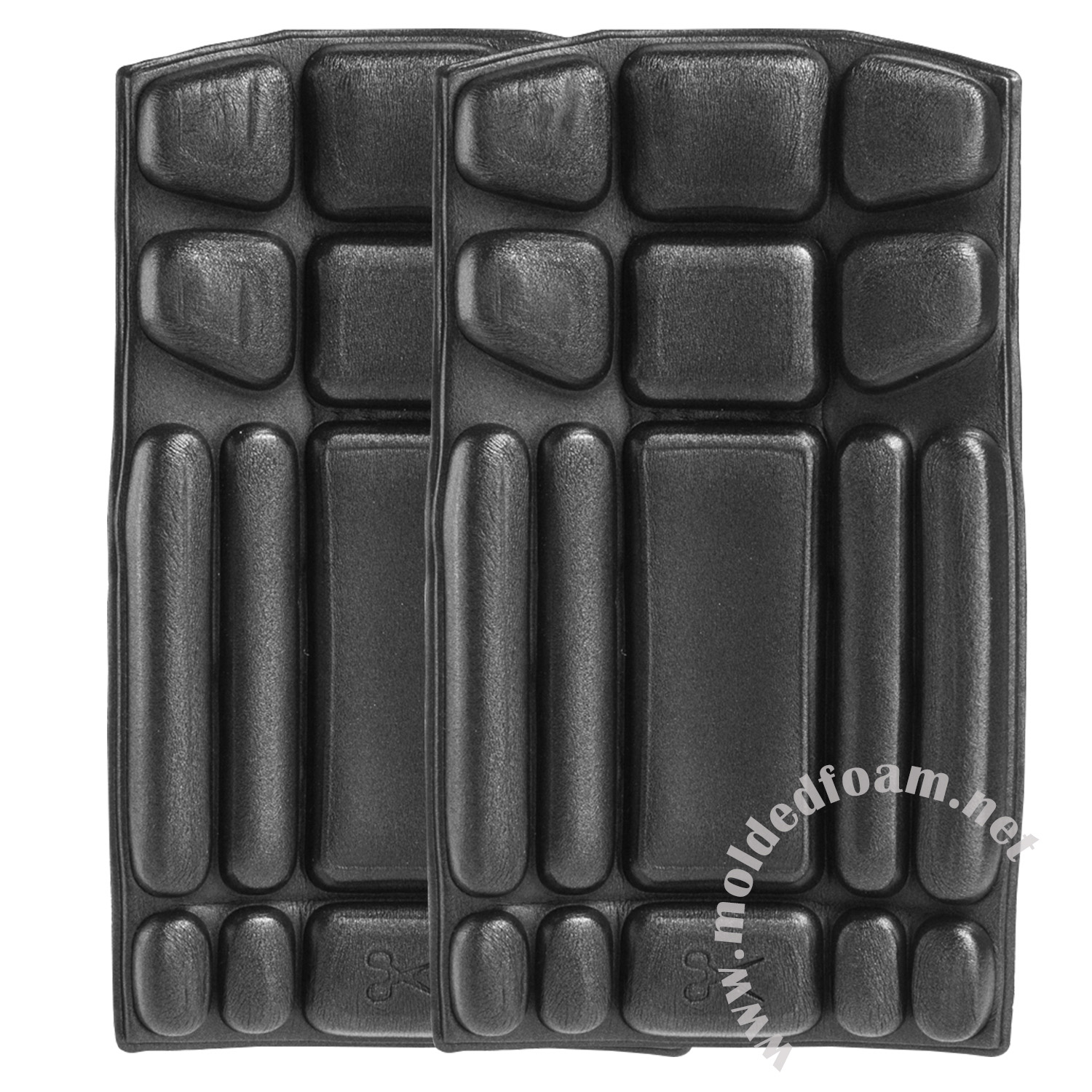 Expanded foam molding cell parts with embossed logo