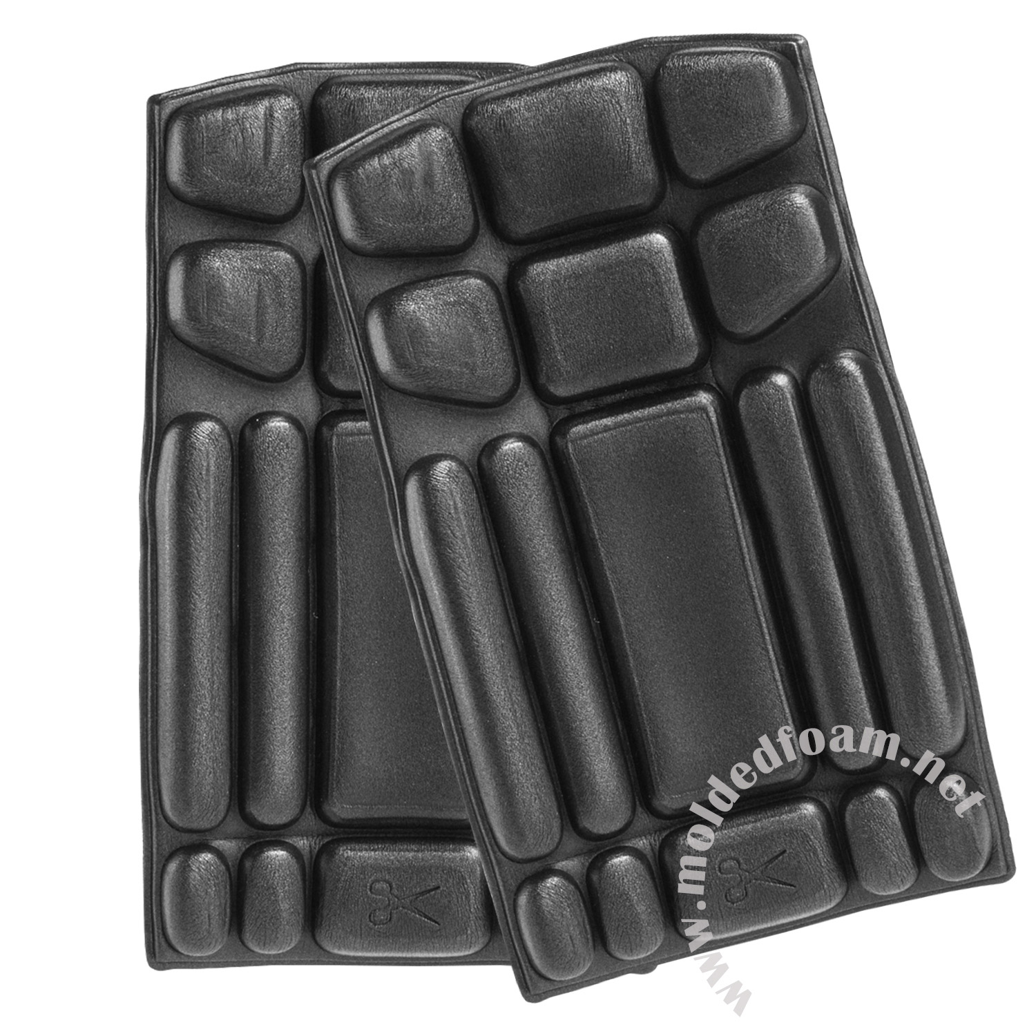 Expanded foam molding cell parts for knee pad inserts