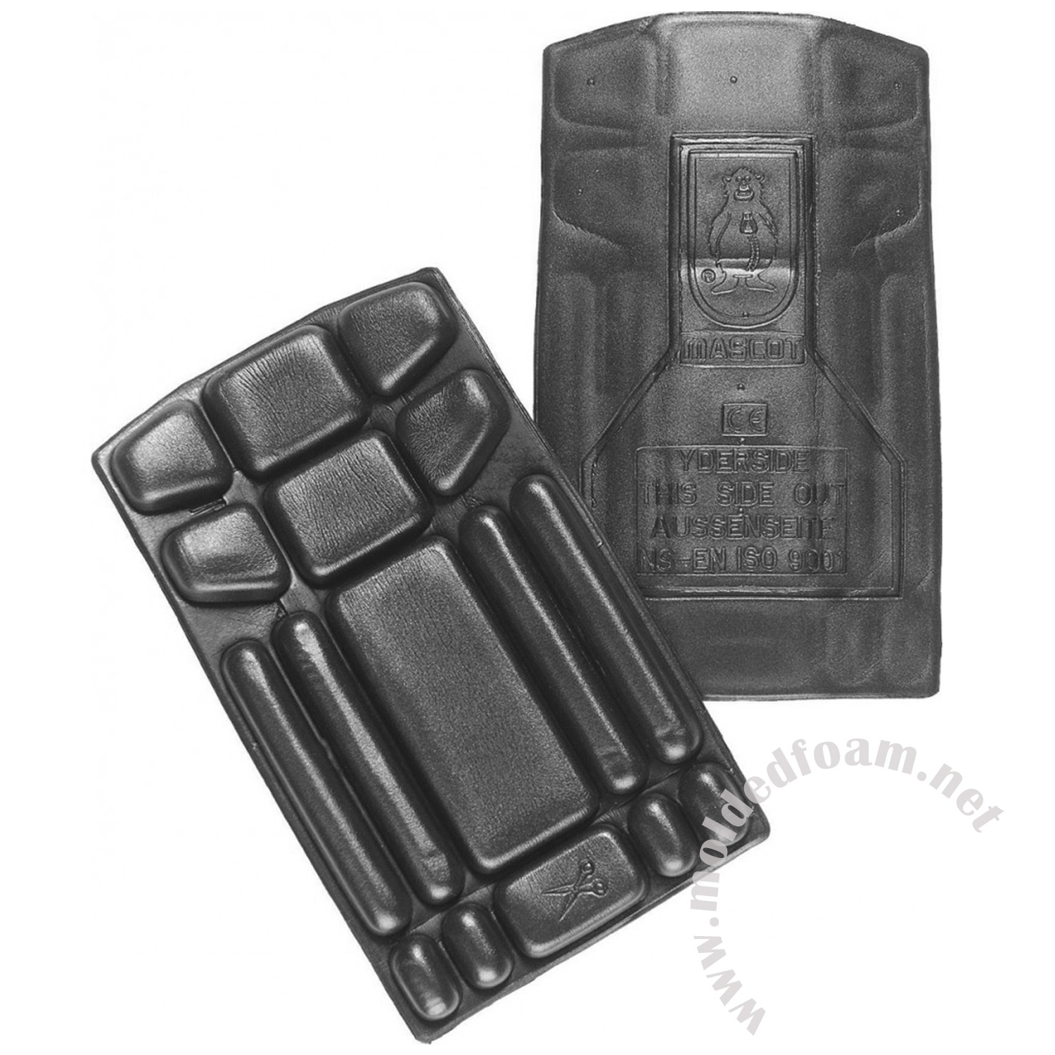 Expanded foam molding cell parts cuttable