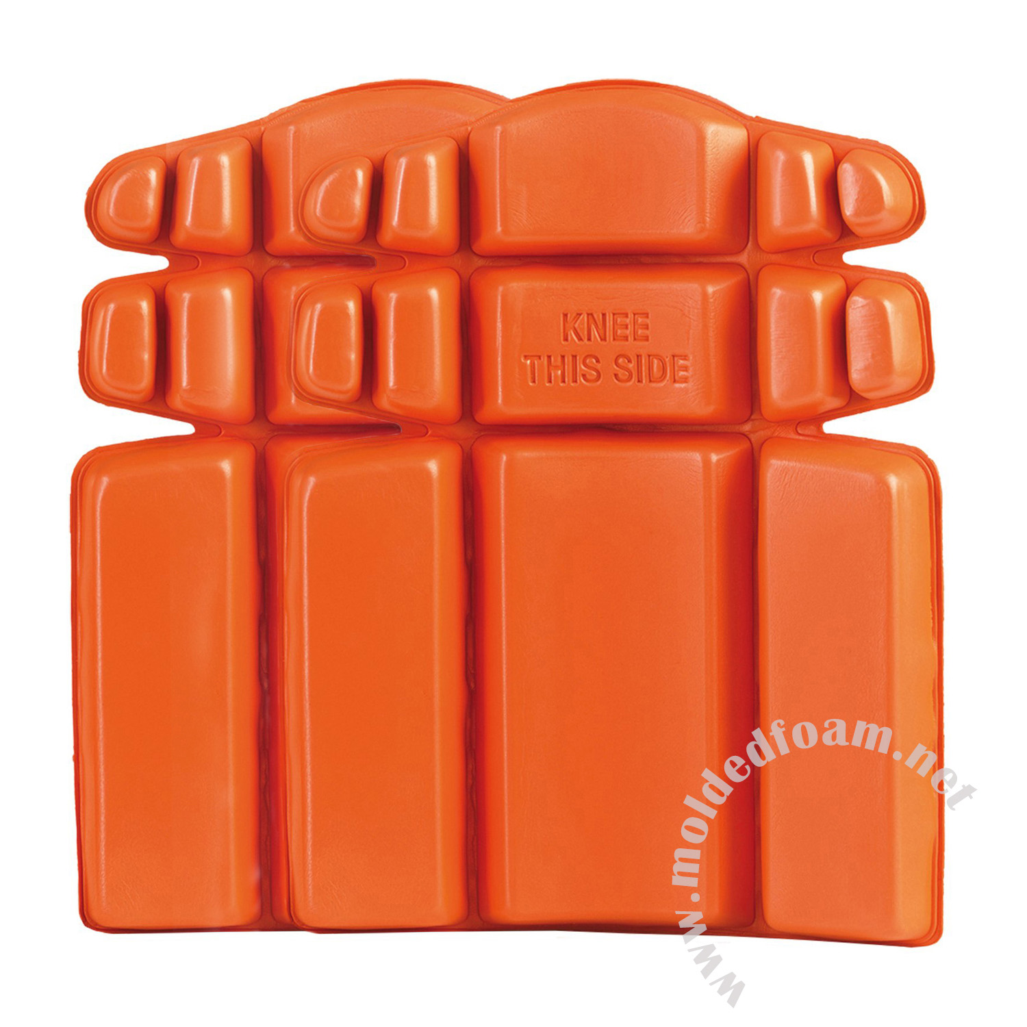 Compression molded parts of High elastic foam in dark orange
